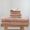 image:imageCariloha Bath Sheet Hand Towel Washcloth Bundle  4 Each  Blue LagoonBlush