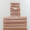 image:imageCariloha Bath Sheet Hand Towel Washcloth Bundle  4 Each  Blue LagoonBlush
