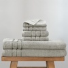 image:imageCariloha Bath Sheet Hand Towel Washcloth Bundle  4 Each  Blue LagoonHarbor Gray