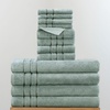 image:imageCariloha Bath Sheet Hand Towel Washcloth Bundle  4 Each  Blue LagoonOcean Mist
