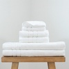 image:imageCariloha Bath Sheet Hand Towel Washcloth Bundle  4 Each  Blue LagoonWhite