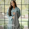 image:imageCariloha TwoTone Bath Sheet  Bamboo Viscose  Oasis Green  40 x 70  Extra Large Plush Quick Dry Towel with Turkish Cotton Highly Absorbent Oversized Bathroom Towel Odor ResistantBlack Sand