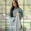 image:imageCariloha TwoTone Bath Sheet  Bamboo Viscose  Oasis Green  40 x 70  Extra Large Plush Quick Dry Towel with Turkish Cotton Highly Absorbent Oversized Bathroom Towel Odor ResistantCoastal Gray