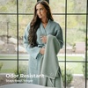 image:imageCariloha TwoTone Bath Sheet  Bamboo Viscose  Oasis Green  40 x 70  Extra Large Plush Quick Dry Towel with Turkish Cotton Highly Absorbent Oversized Bathroom Towel Odor ResistantOasis Green
