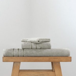 image:imageCariloha Bath Sheet Hand Towel Washcloth Bundle  4 Each  Blue LagoonHarbor Gray