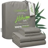 image:imageCariloha Aloha Soft Bamboo Viscose Sheet Set  Cape Blue  King  Buttery Soft Hypoallergenic Cooling Sheets 1 Flat 1 Fitted 2 Pillowcases 16 in Deep Pockets OEKOTEX Standard 100Shade Gray
