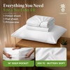 image:imageCariloha Aloha Soft Bamboo Viscose Sheet Set  Cape Blue  King  Buttery Soft Hypoallergenic Cooling Sheets 1 Flat 1 Fitted 2 Pillowcases 16 in Deep Pockets OEKOTEX Standard 100White