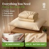 image:imageCariloha Aloha Soft Bamboo Viscose Sheet Set  Cape Blue  King  Buttery Soft Hypoallergenic Cooling Sheets 1 Flat 1 Fitted 2 Pillowcases 16 in Deep Pockets OEKOTEX Standard 100Natural