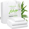 image:imageCariloha Aloha Soft Bamboo Viscose Sheet Set  Cape Blue  King  Buttery Soft Hypoallergenic Cooling Sheets 1 Flat 1 Fitted 2 Pillowcases 16 in Deep Pockets OEKOTEX Standard 100White