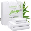 image:imageCariloha Aloha Soft Bamboo Viscose Sheet Set  Cape Blue  King  Buttery Soft Hypoallergenic Cooling Sheets 1 Flat 1 Fitted 2 Pillowcases 16 in Deep Pockets OEKOTEX Standard 100White