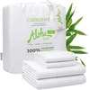 image:imageCariloha Aloha Soft Bamboo Viscose Sheet Set  Cape Blue  King  Buttery Soft Hypoallergenic Cooling Sheets 1 Flat 1 Fitted 2 Pillowcases 16 in Deep Pockets OEKOTEX Standard 100White