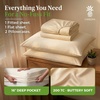 image:imageCariloha Aloha Soft Bamboo Viscose Sheet Set  Cape Blue  King  Buttery Soft Hypoallergenic Cooling Sheets 1 Flat 1 Fitted 2 Pillowcases 16 in Deep Pockets OEKOTEX Standard 100Natural