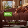 image:imageCariloha Aloha Soft Bamboo Viscose Sheet Set  Cape Blue  King  Buttery Soft Hypoallergenic Cooling Sheets 1 Flat 1 Fitted 2 Pillowcases 16 in Deep Pockets OEKOTEX Standard 100Maroon Sunset