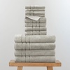 image:imageCariloha Bath Towel Hand Towel Washcloth Bundle  4 Each  Blue LagoonHarbor Gray