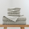 image:imageCariloha Bath Towel Hand Towel Washcloth Bundle  4 Each  Blue LagoonHarbor Gray