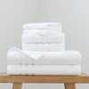 image:imageCariloha Bath Towel Hand Towel Washcloth Bundle  4 Each  Blue LagoonWhite