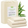 image:imageCariloha Classic 4Piece Twill Sheet Set  Tahitian Breeze  Queen  Viscose Material  Allergy Resistant and Extra Soft  Cooling for Hot Sleepers  Corner BandsIvory