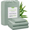 image:imageCariloha Classic 4Piece Twill Sheet Set  Tahitian Breeze  Queen  Viscose Material  Allergy Resistant and Extra Soft  Cooling for Hot Sleepers  Corner BandsTahitian Breeze