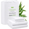 image:imageCariloha Classic 4Piece Twill Sheet Set  Tahitian Breeze  Queen  Viscose Material  Allergy Resistant and Extra Soft  Cooling for Hot Sleepers  Corner BandsWhite