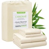 image:imageCariloha Classic 4Piece Twill Sheet Set  Tahitian Breeze  Queen  Viscose Material  Allergy Resistant and Extra Soft  Cooling for Hot Sleepers  Corner BandsIvory