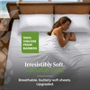 image:imageCariloha Classic 4Piece Twill Sheet Set  Tahitian Breeze  Queen  Viscose Material  Allergy Resistant and Extra Soft  Cooling for Hot Sleepers  Corner BandsWhite