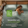 image:imageCariloha Classic 4Piece Twill Sheet Set  Tahitian Breeze  Queen  Viscose Material  Allergy Resistant and Extra Soft  Cooling for Hot Sleepers  Corner BandsTeal