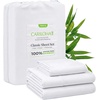 image:imageCariloha Classic 4Piece Twill Sheet Set  Tahitian Breeze  Queen  Viscose Material  Allergy Resistant and Extra Soft  Cooling for Hot Sleepers  Corner BandsWhite