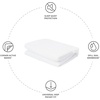 image:imageCariloha Luxurious Aloha Soft Mattress Protector  White  Queen  100 Waterproof Top  Deep Pocket Design  Corner Active BandCalifornia King