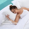 image:imageCariloha Resort 2Piece Sateen Pillowcase Set  Blue Lagoon  King  Breathable and Cooling Pillowcases for Hot Sleepers  2 Buttery Soft Breathable OdorResistant Hypoallergenic Sateen Cooling Pillow Cases 100 Viscose from BambooOcean Mist