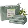image:imageCariloha Resort Sheet Set  Cooling Bamboo Viscose  White  Queen  Luxury Cooling Sheets with Sateen Weave 18 in Deep Pockets 1 Fitted 1 Flat 2 Pillowcases OEKOTEX Standard 100Ocean Mist