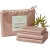 image:imageCariloha Resort Sheet Set  Cooling Bamboo Viscose  White  Queen  Luxury Cooling Sheets with Sateen Weave 18 in Deep Pockets 1 Fitted 1 Flat 2 Pillowcases OEKOTEX Standard 100Blush