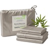 image:imageCariloha Resort Sheet Set  Cooling Bamboo Viscose  White  Queen  Luxury Cooling Sheets with Sateen Weave 18 in Deep Pockets 1 Fitted 1 Flat 2 Pillowcases OEKOTEX Standard 100Harbor Gray