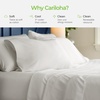 image:imageCariloha Resort Sheet Set  Cooling Bamboo Viscose  White  Queen  Luxury Cooling Sheets with Sateen Weave 18 in Deep Pockets 1 Fitted 1 Flat 2 Pillowcases OEKOTEX Standard 100Blue Lagoon