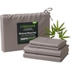 image:imageCariloha Retreat Sheet Set  Bamboo Lyocell  White  King  Our Softest Luxury Cooling Sheet Sateen Weave 18 in Deep Pockets 1 Fitted 1 Flat 2 Pillowcases OEKOTEX Standard 100Coastal Gray