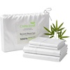 image:imageCariloha Resort Sheet Set  Cooling Bamboo Viscose  White  Queen  Luxury Cooling Sheets with Sateen Weave 18 in Deep Pockets 1 Fitted 1 Flat 2 Pillowcases OEKOTEX Standard 100White