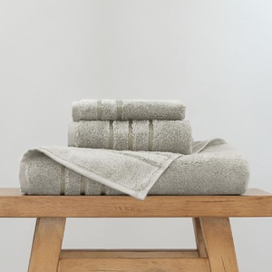 image:imageCariloha Bath Towel Hand Towel Washcloth Bundle  4 Each  Blue LagoonHarbor Gray