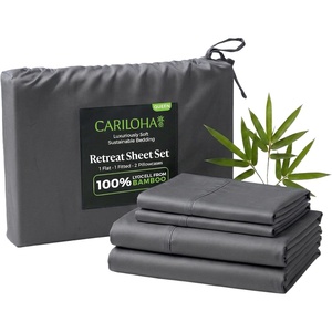 image:imageCariloha Retreat Sheet Set  Bamboo Lyocell  White  King  Our Softest Luxury Cooling Sheet Sateen Weave 18 in Deep Pockets 1 Fitted 1 Flat 2 Pillowcases OEKOTEX Standard 100Laguna Blue