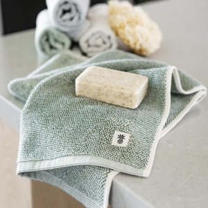 image:imageCariloha TwoTone Hand Towel  Bamboo Viscose  Oasis Green  16 x 30  Plush QuickDry Towels Turkish Cotton Bamboo Viscose Blend Highly Absorbent Bathroom Hand Towels Odor ResistantOasis Green