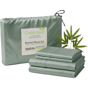 image:imageCariloha Resort Sheet Set  Cooling Viscose from Bamboo  Ocean Mist  KingOcean Mist