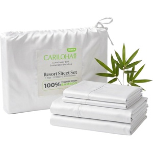 image:imageCariloha Resort Sheet Set  Cooling Viscose from Bamboo  Ocean Mist  KingWhite